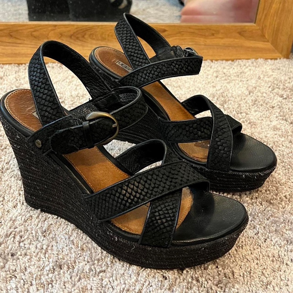 Strappy Black Ugg Heels